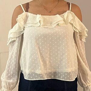 White blouse with heart detailing